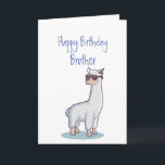 Funny Birthday Brother Age Llama Animal Kort<br><div class="desc">Bröder Age Llama     Animal har fått mina nyanser eftersom det kommer att finnas så många ljus.</div>