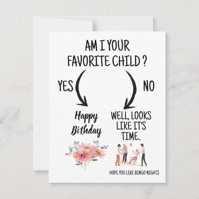 funny birthday card from mom to mom tack kort (Framsida)