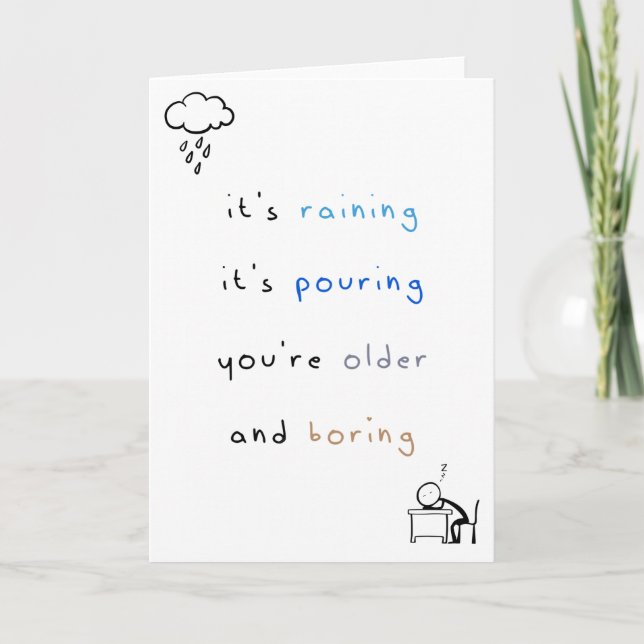 Funny  Birthday Card, Gentle Roast, Light Humor Kort (Framsida)