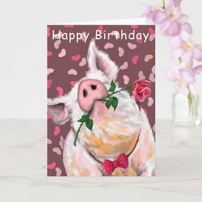 Funny Birthday Card gentleman Gris Romantic Kort (Orkide)
