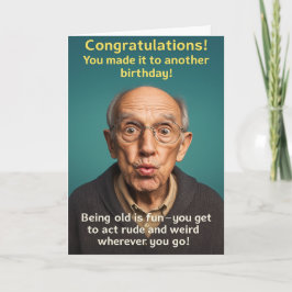 Funny Birthday Card Old Age Kort