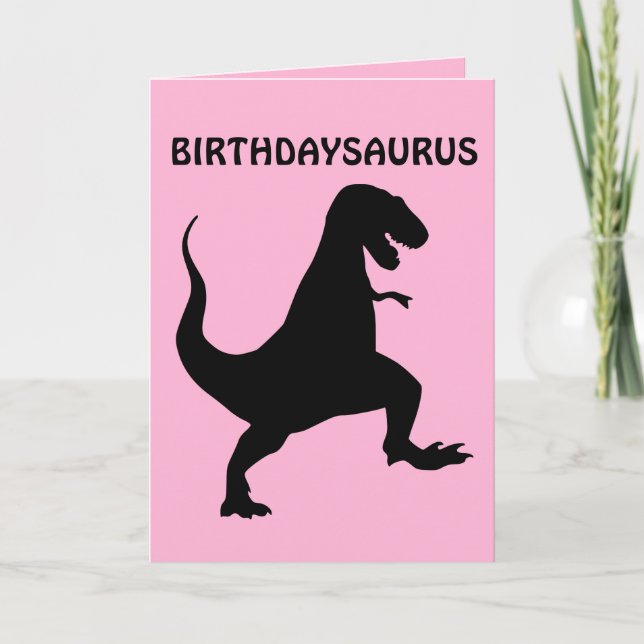 FUNNY BIRTHDAY DINOSAUR CARDS KORT (Framsida)