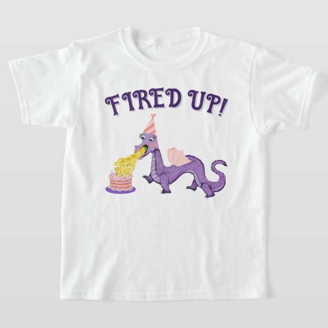 Funny Birthday Dragon T-Shirt (Laydown)