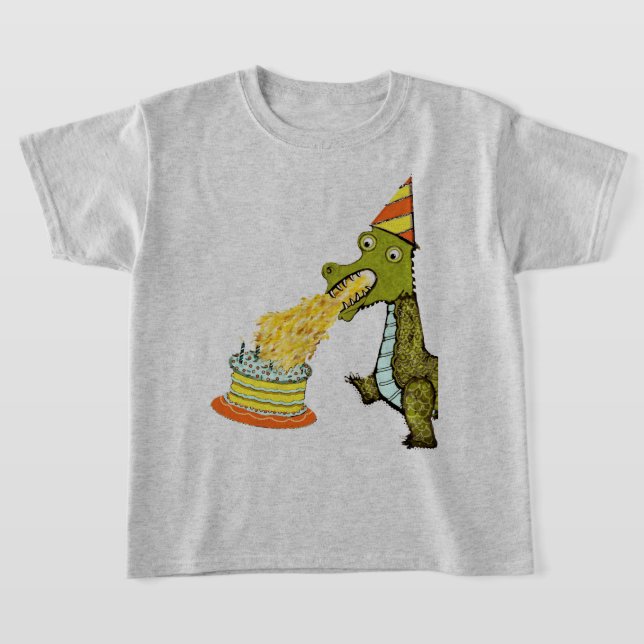Funny Birthday Dragon T Shirt (Laydown)
