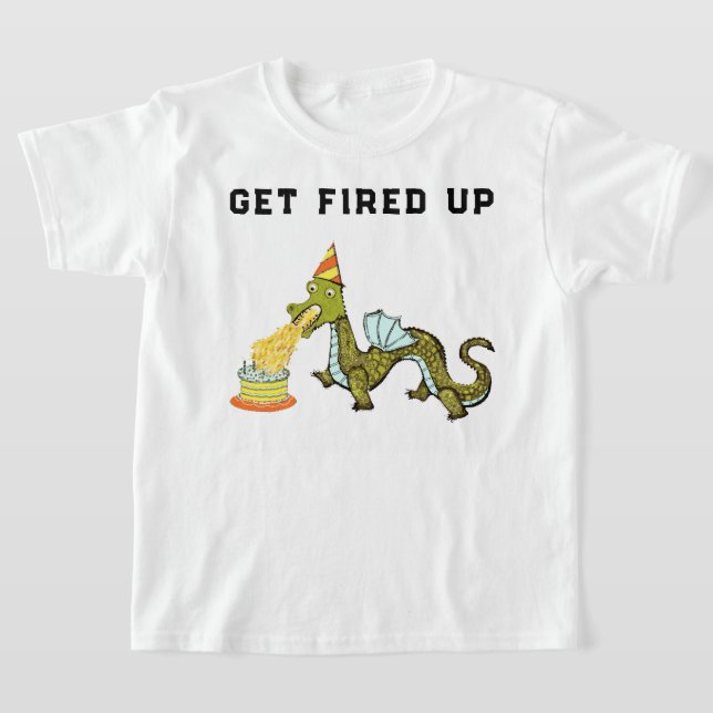 Funny Birthday Dragon Tee Shirt (Laydown)
