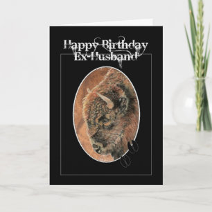 Funny Birthday Ex-Make, Bison, Buffalo Animals Kort