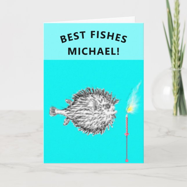 Funny Birthday Fish Kort (Framsida)