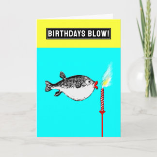 Funny Birthday Fish Wish Kort