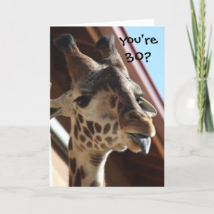Funny Birthday Giraffe, 30:e vän Kort
