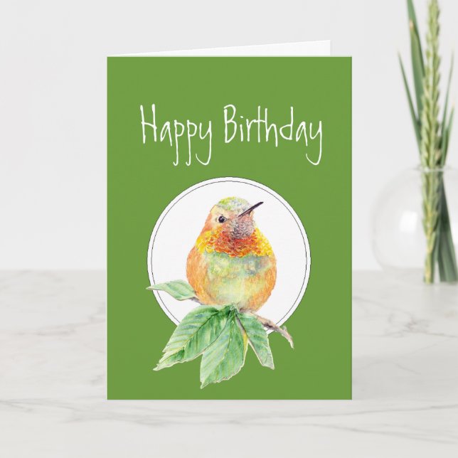 Funny Birthday, Hummingbird, Humor, Bird Kort (Framsida)