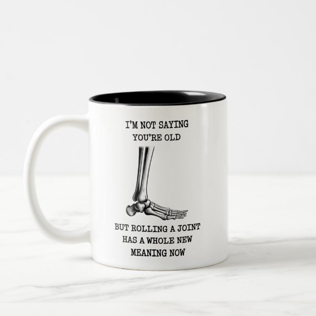 Funny Birthday Husband Joint Getting Old Friend Två-Tonad Mugg (Vänster)