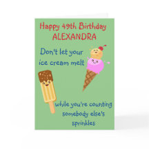 Funny Birthday Ice Cream Sprinkles Humor Kawaii