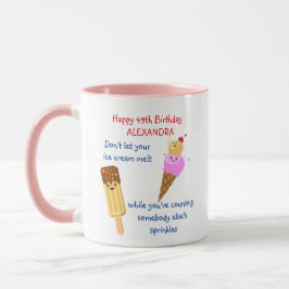 Funny Birthday Ice Cream Sprinkles Humor Kawaii Mugg