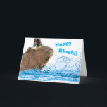 Funny Birthday Lycklig Sloshi Capybara Kort<br><div class="desc">Lycklig Sloshi Lycklig Capybara Grattis på födelsedagen! Ett roligt födelsedagskalkokort med en simma och bra sloshi. Art,  bild och versell copyright © Shoaff Ballanger Studios,  2025.</div>