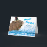 Funny Birthday Lycklig Sloshi Capybara Kort<br><div class="desc">Lycklig Sloshi Lycklig Capybara Grattis på födelsedagen! Ett roligt födelsedagskalkokort med en simma och bra sloshi. Art,  bild och versell copyright © Shoaff Ballanger Studios,  2025.</div>