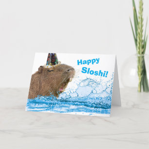 Funny Birthday Lycklig Sloshi Capybara Kort