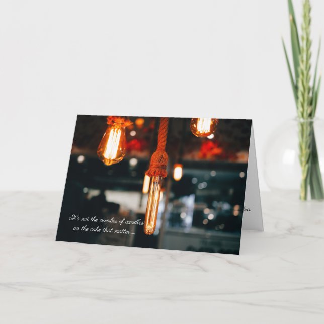 Funny Birthday Number of Candles Marquee Light Kort (Framsida)