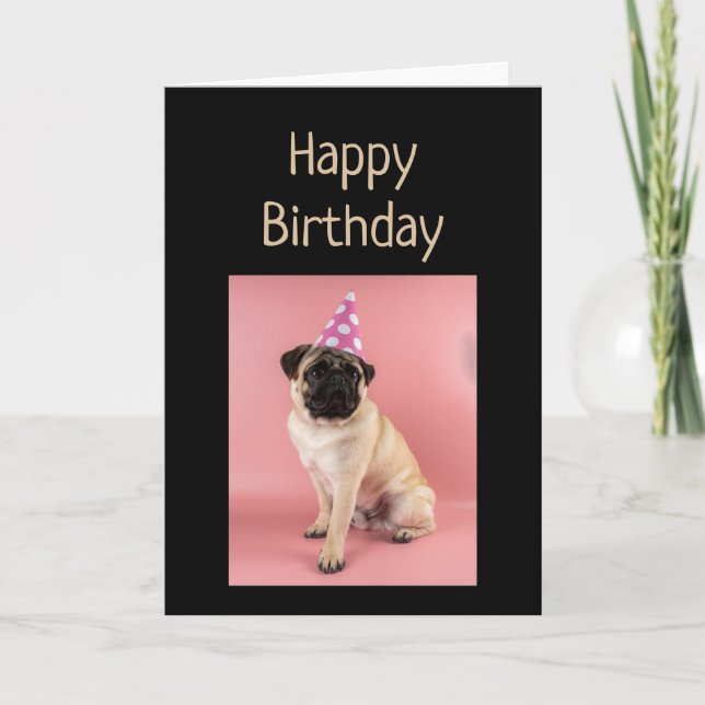 Funny Birthday Pug Dog Old Age Humor  Kort (Framsida)