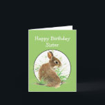 Funny Birthday Sister All Ears Cute Bunny Rabbit Kort<br><div class="desc">This little rabbit wants to say Happy Birthday Sister and thanks for being all ears</div>
