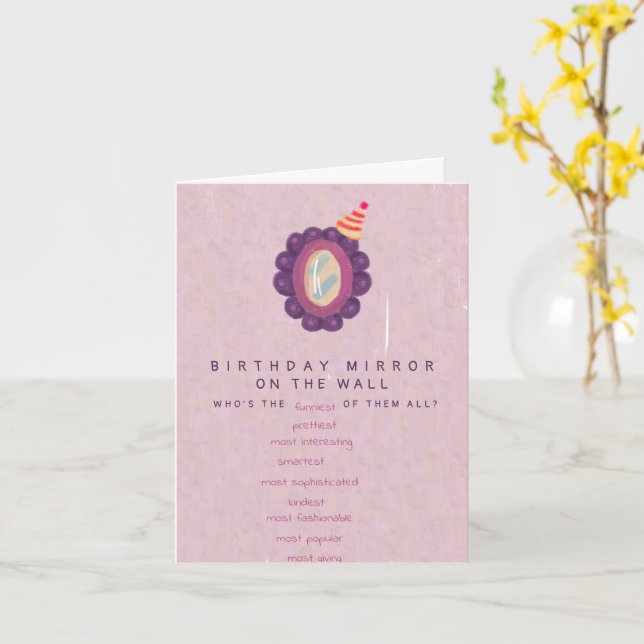Funny Birthday Spegel Joke Cute Humor Birthday Kort (Gul blomma)