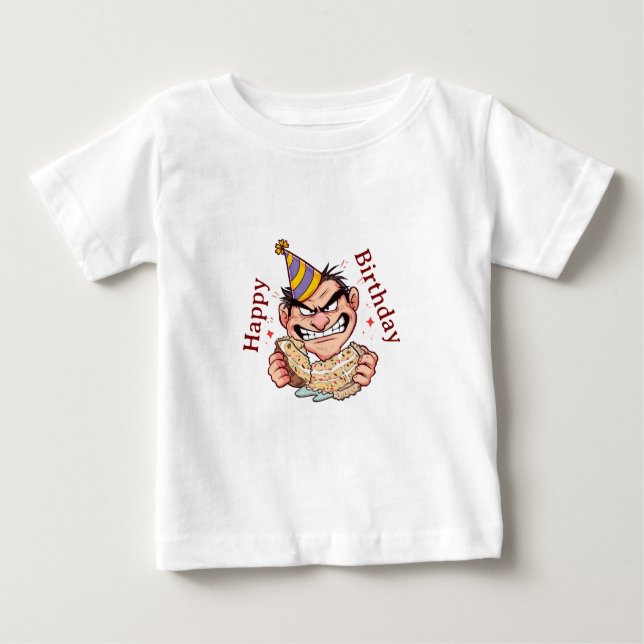 Funny Birthday Sticker T Shirt (Framsida)