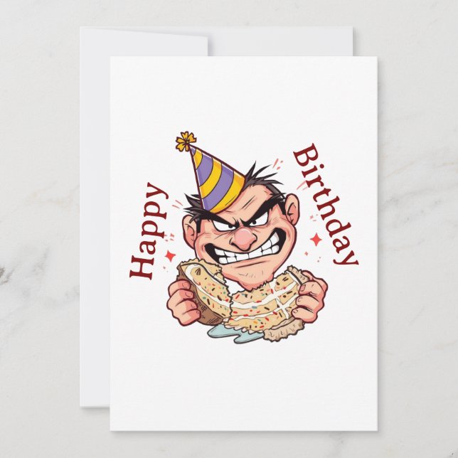 Funny Birthday Sticker Tack Kort (Framsida)
