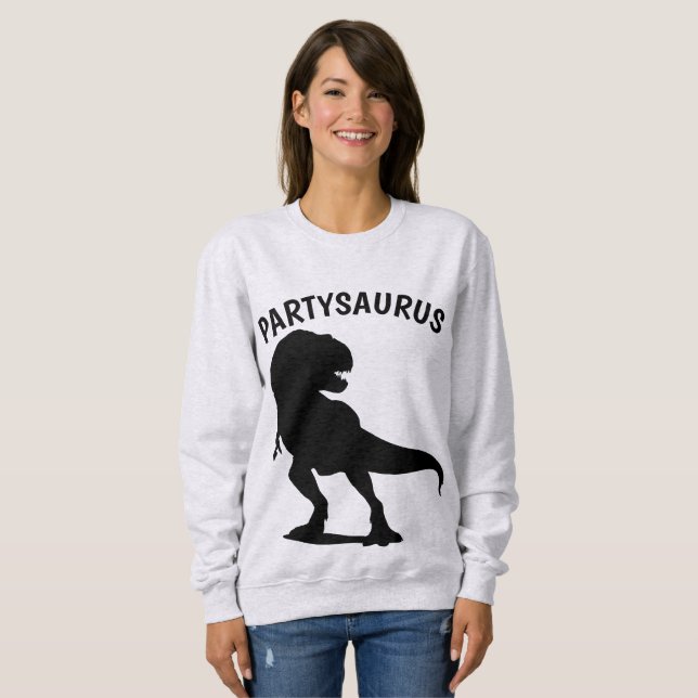 Funny Birthday T-shirts, PARTY SAURUS T Shirt (Hel framsida)