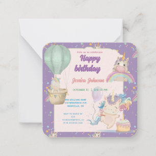 Funny Birthday Unicorn Anteckningskort