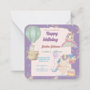 Funny Birthday Unicorn Anteckningskort