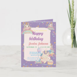 Funny Birthday Unicorn Inbjudan