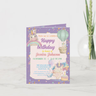 Funny Birthday Unicorn Inbjudan