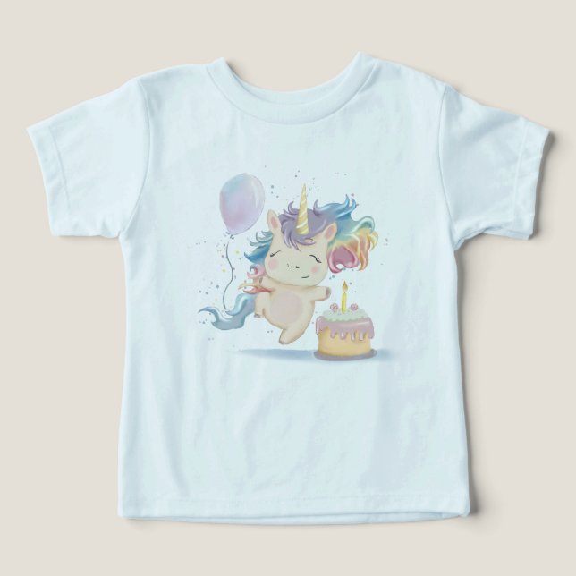 Funny Birthday Unicorn T Shirt (Design Framsida)