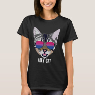 Funny Bisexual Ally Cat Bi Pride Cat Lover T Shirt