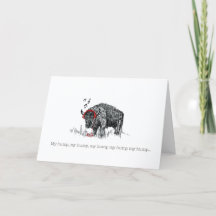 Funny Bison-mappat Helgdag-kort