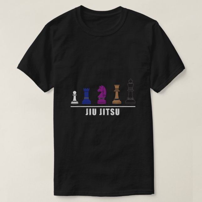 Funny BJJ Brazilian Jiu Jitsu Chess Bälte Fighter  T Shirt (Design framsida)