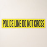 Funny Black and Gult Police Line Sjal<br><div class="desc">Tillbehör med humor,  med den här roligten scarf som är gjord för att se ut som gult och svart polisband med meddelandet POLICE LINE DO KOR i fet svart skrift.</div>