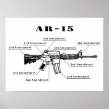 Funny Black and White AR-15 Poster