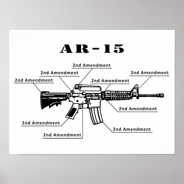 Funny Black and White AR-15 Poster (Framsidan)