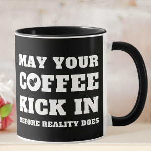 Funny Black and White Coffee Älskare Mugg