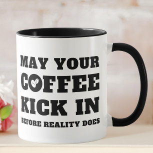 Funny Black and White Coffee Älskare Mugg