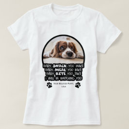 Funny Black and White Cute Pet Watching Photo T Shirt