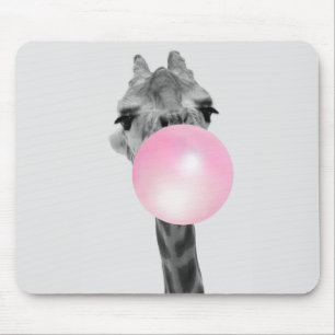 Funny Black and White Giraffe med Bubble Gum Musmatta