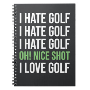 Funny Black and White Golf Citote Älskare Anteckningsbok