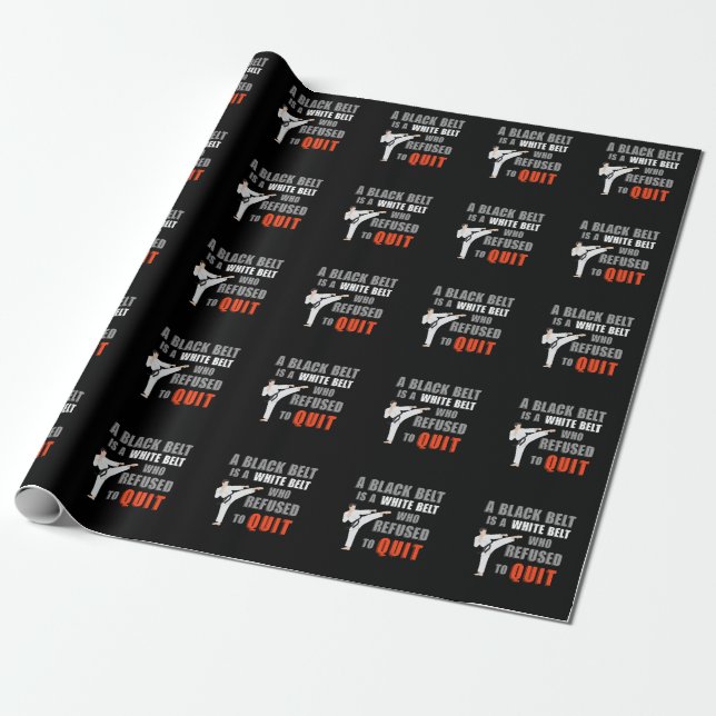 Funny Black Bälte Humor Taekwondo Jiu Jitsu Karate Presentpapper (Utrullad)