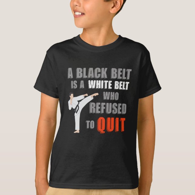 Funny Black Bälte Humor Taekwondo Jiu Jitsu Karate T Shirt (Framsida)
