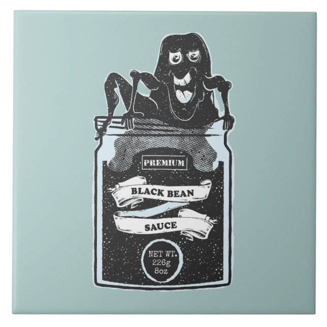 Funny Black Bean Sauce Monster Kakelplatta (Framsidan)