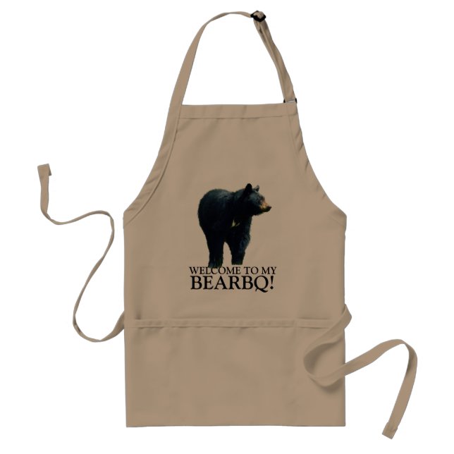 Funny Black Bear Barbecue Apron Förkläde (Framsidan)