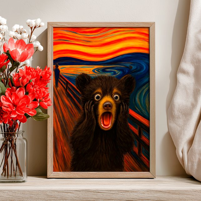 Funny Black Bear Scream Inspired Poster (Skapare uppladdad)