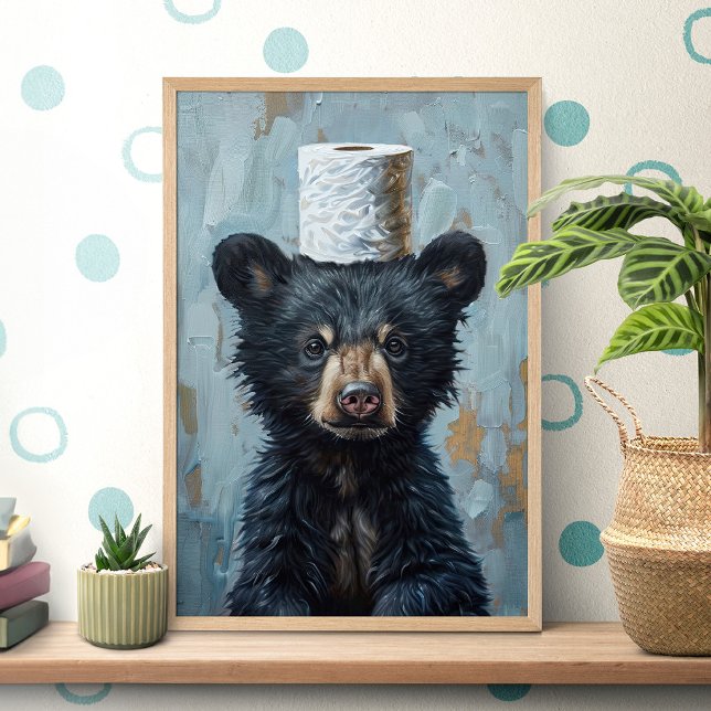 Funny Black Bear Toilet Paper Poster (Skapare uppladdad)