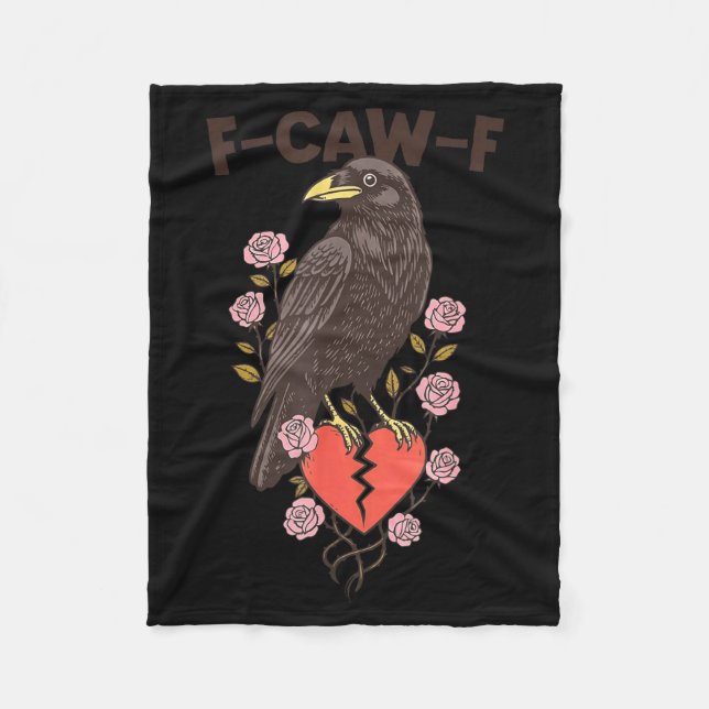 Funny Black Bird F-caw-f Anti Valentines Day Singl Fleecefilt (Framsidan)